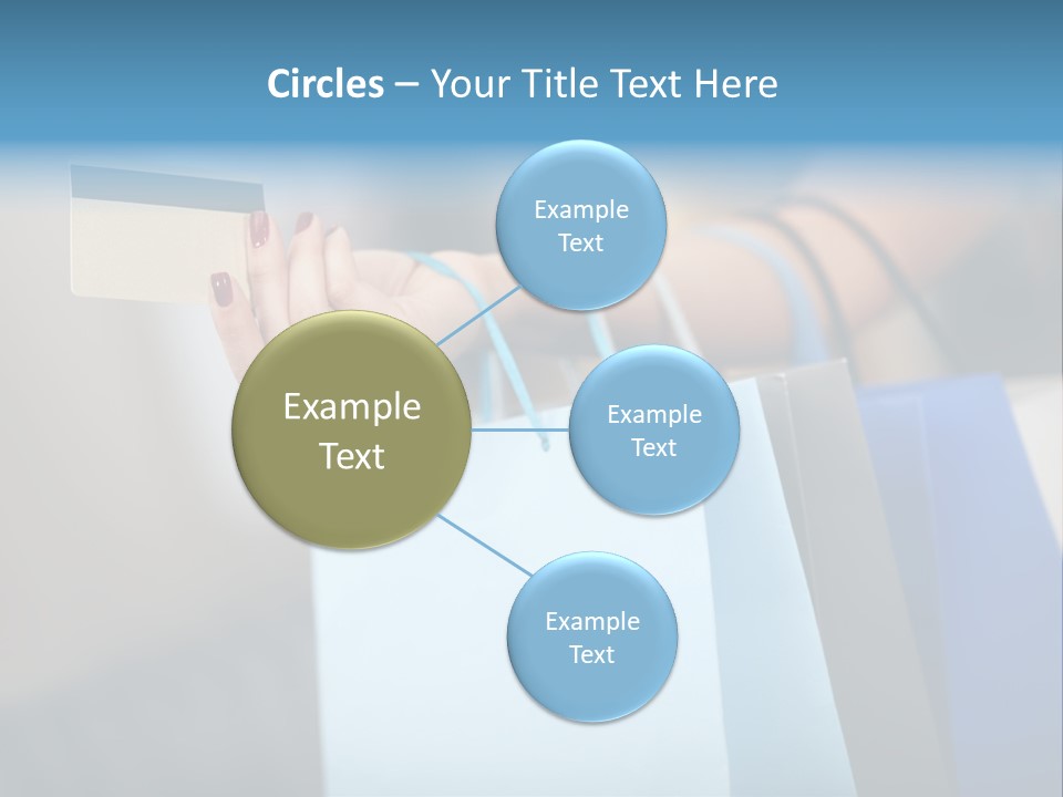 A Woman's Hand Holding A Credit Card And Shopping Bags PowerPoint Template