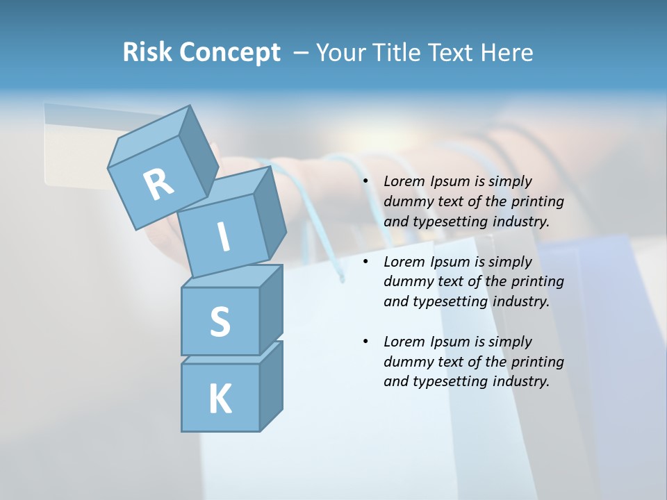 A Woman's Hand Holding A Credit Card And Shopping Bags PowerPoint Template