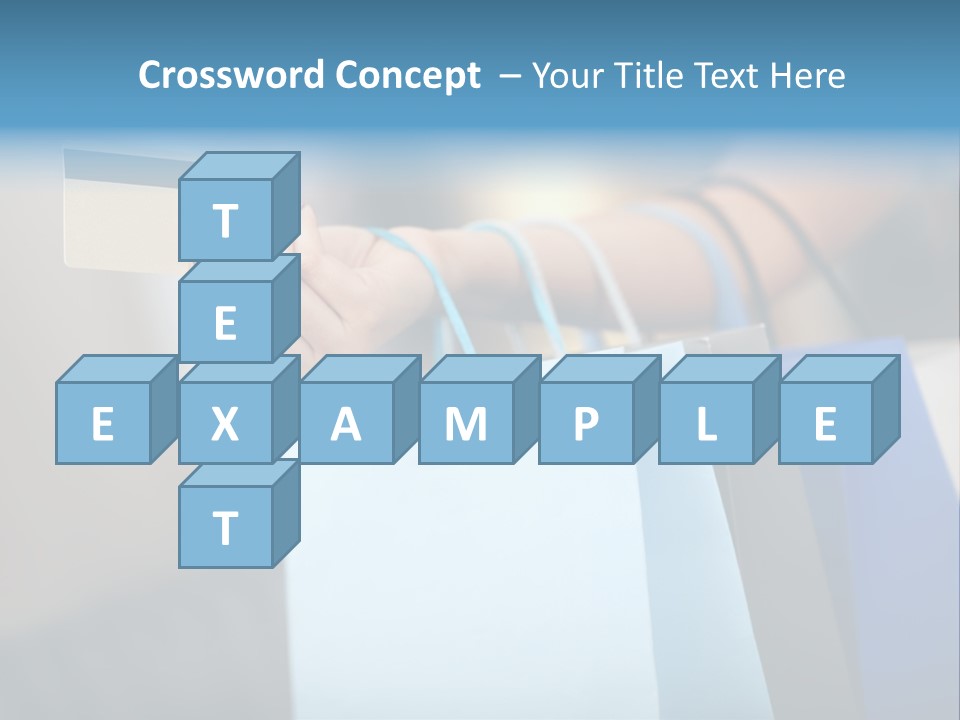 A Woman's Hand Holding A Credit Card And Shopping Bags PowerPoint Template