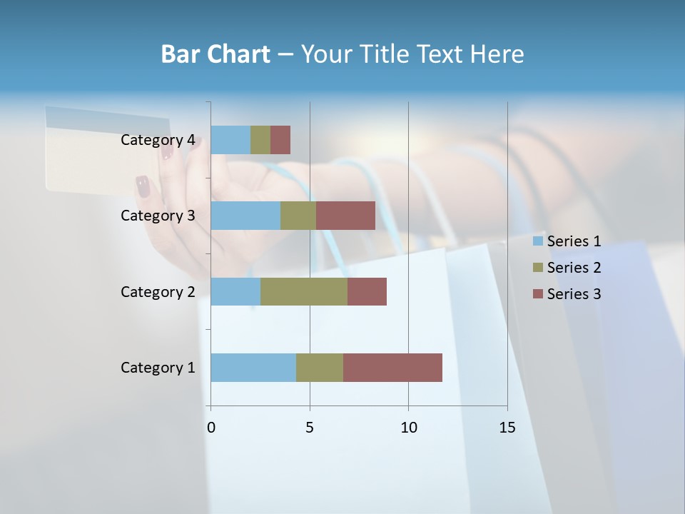 A Woman's Hand Holding A Credit Card And Shopping Bags PowerPoint Template