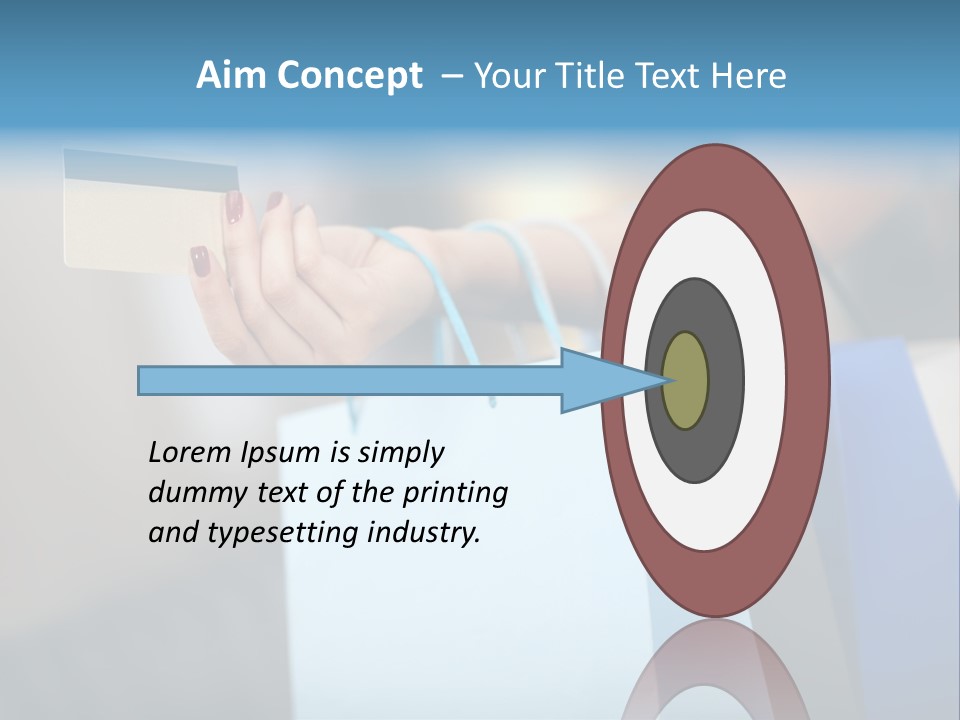 A Woman's Hand Holding A Credit Card And Shopping Bags PowerPoint Template