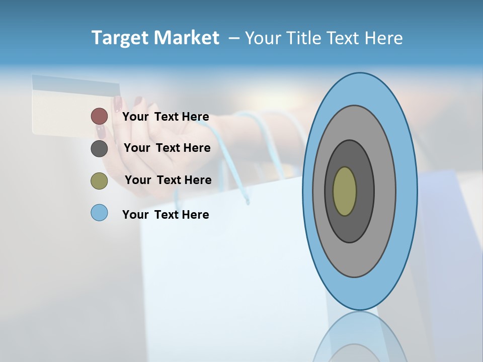 A Woman's Hand Holding A Credit Card And Shopping Bags PowerPoint Template