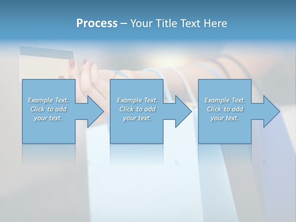 A Woman's Hand Holding A Credit Card And Shopping Bags PowerPoint Template