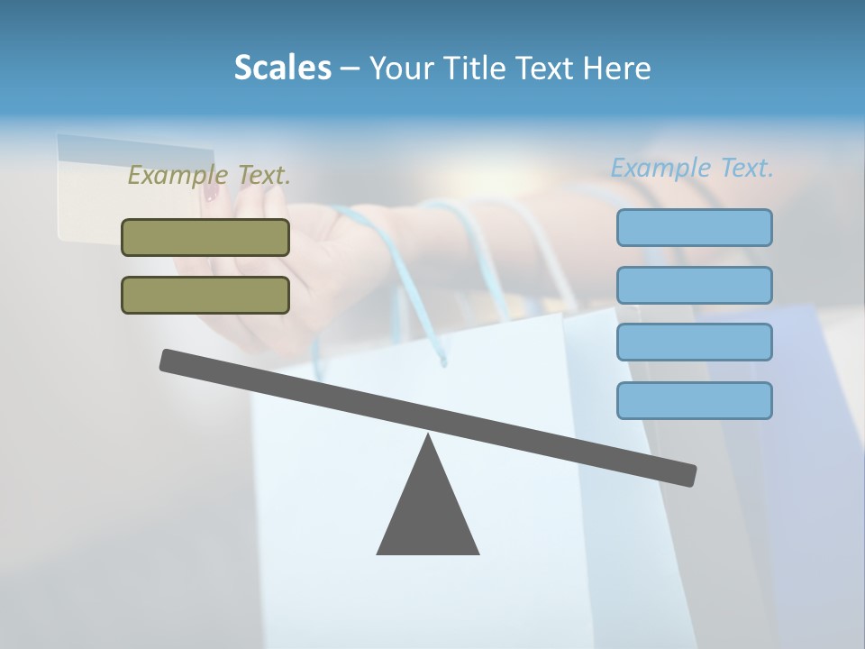 A Woman's Hand Holding A Credit Card And Shopping Bags PowerPoint Template