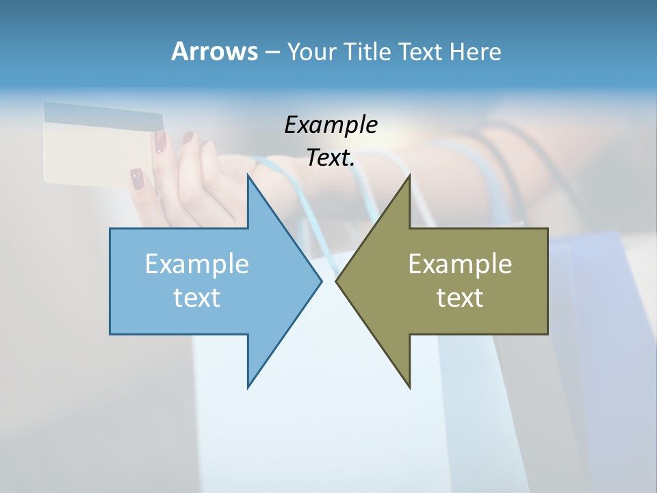 A Woman's Hand Holding A Credit Card And Shopping Bags PowerPoint Template