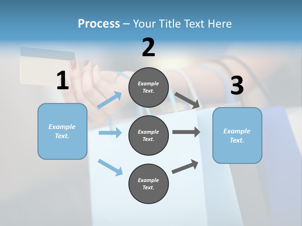 A Woman's Hand Holding A Credit Card And Shopping Bags PowerPoint Template