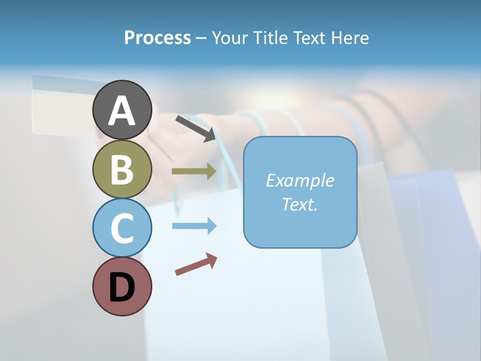 A Woman's Hand Holding A Credit Card And Shopping Bags PowerPoint Template