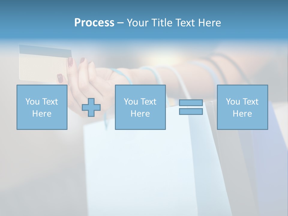 A Woman's Hand Holding A Credit Card And Shopping Bags PowerPoint Template
