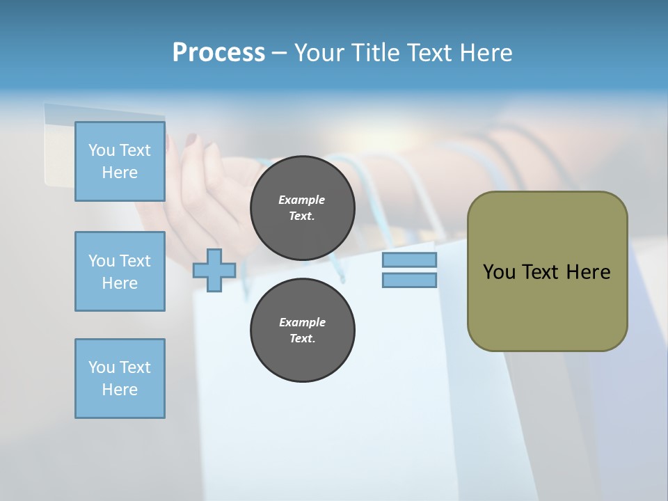 A Woman's Hand Holding A Credit Card And Shopping Bags PowerPoint Template