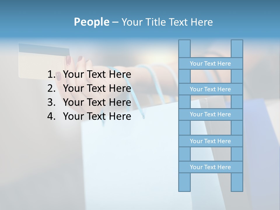 A Woman's Hand Holding A Credit Card And Shopping Bags PowerPoint Template