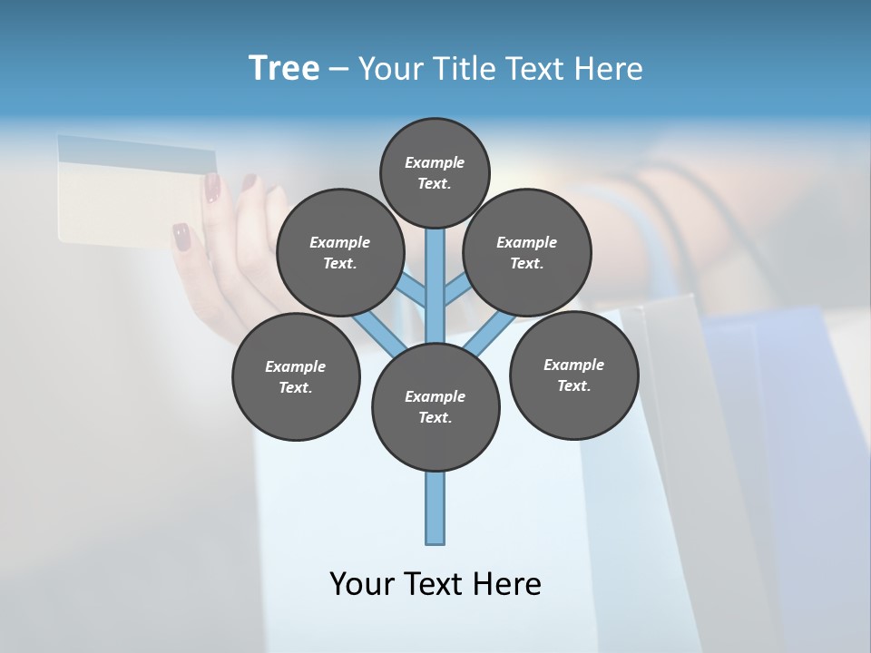 A Woman's Hand Holding A Credit Card And Shopping Bags PowerPoint Template