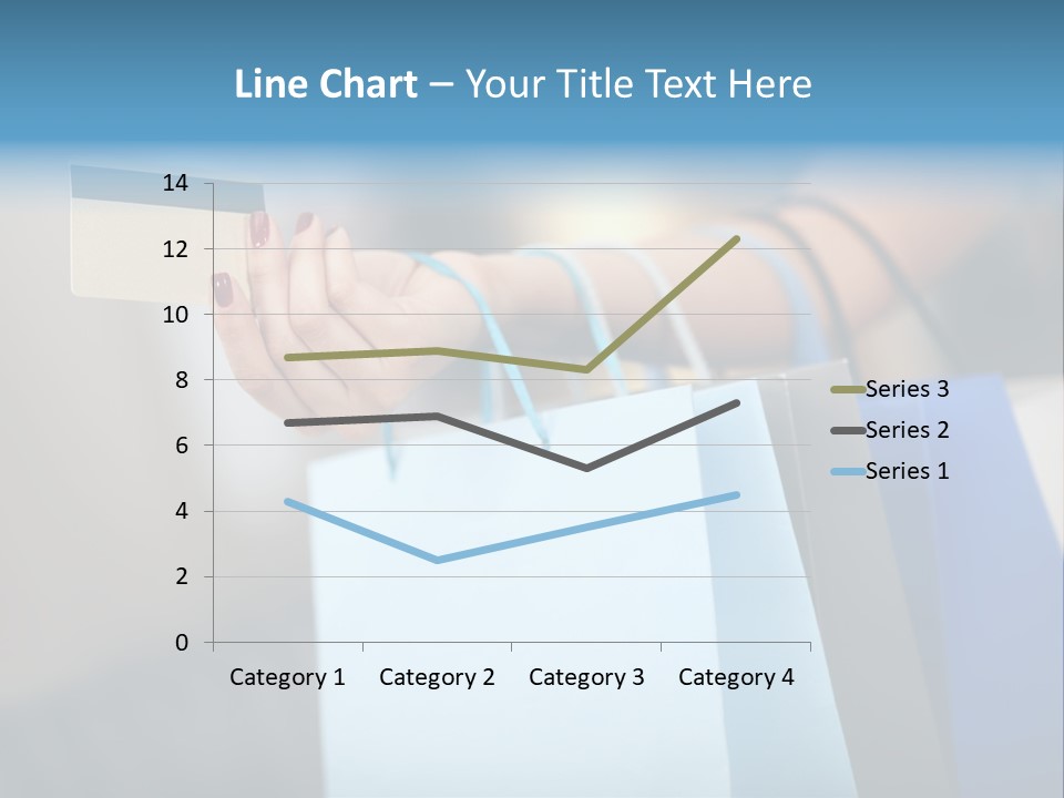 A Woman's Hand Holding A Credit Card And Shopping Bags PowerPoint Template
