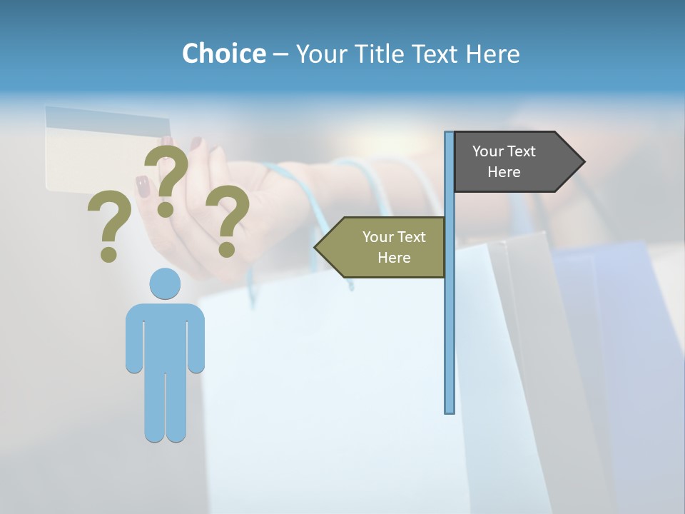 A Woman's Hand Holding A Credit Card And Shopping Bags PowerPoint Template