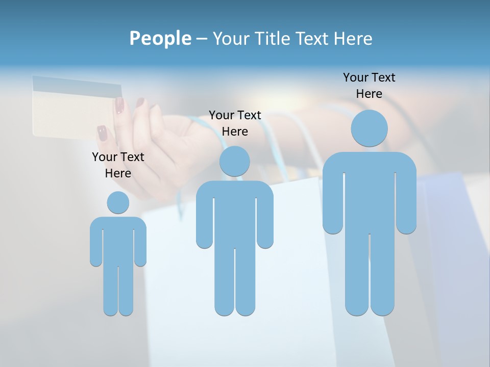 A Woman's Hand Holding A Credit Card And Shopping Bags PowerPoint Template