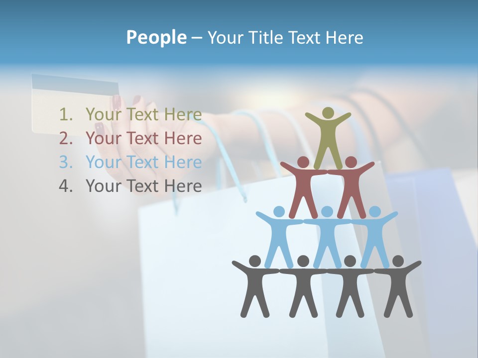 A Woman's Hand Holding A Credit Card And Shopping Bags PowerPoint Template