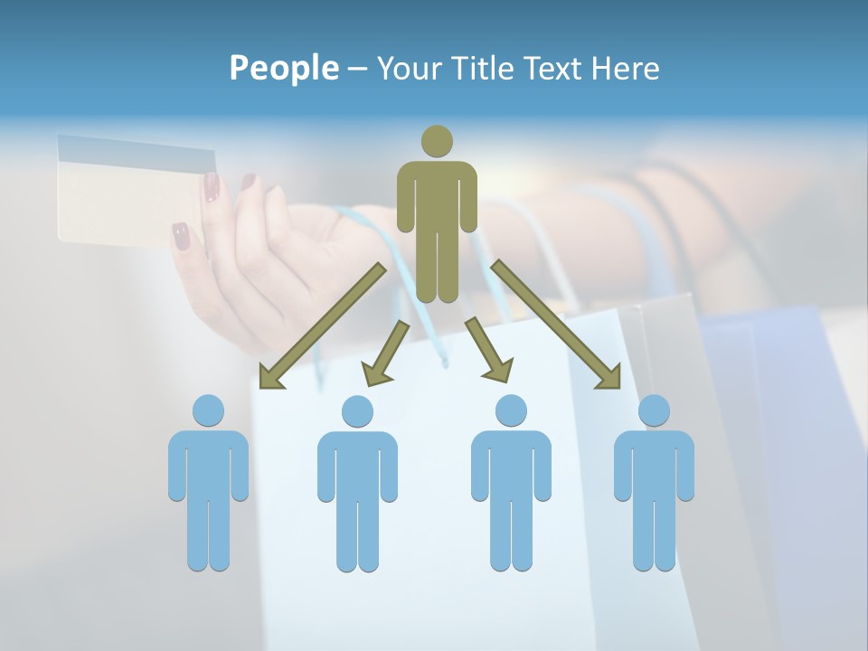 A Woman's Hand Holding A Credit Card And Shopping Bags PowerPoint Template