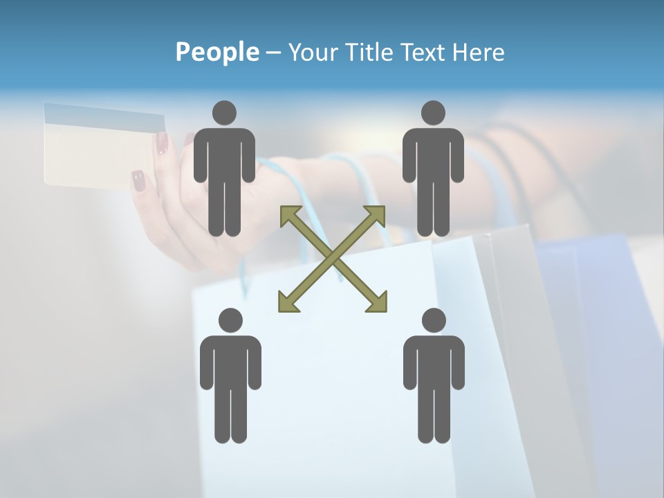 A Woman's Hand Holding A Credit Card And Shopping Bags PowerPoint Template