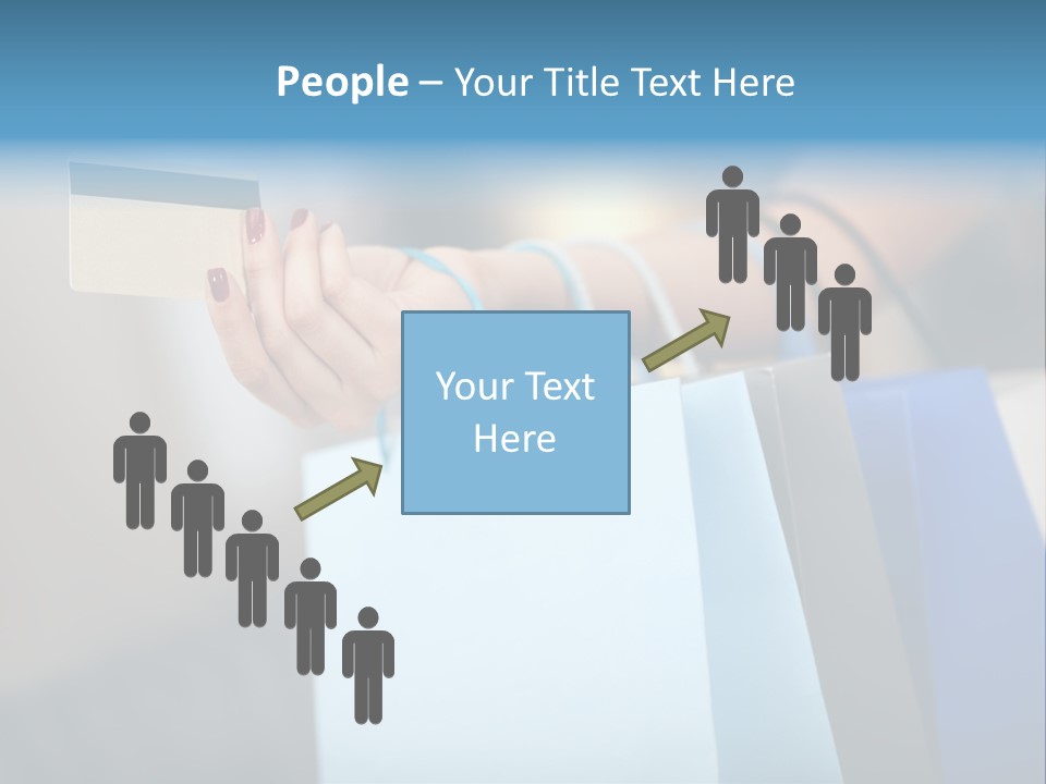 A Woman's Hand Holding A Credit Card And Shopping Bags PowerPoint Template