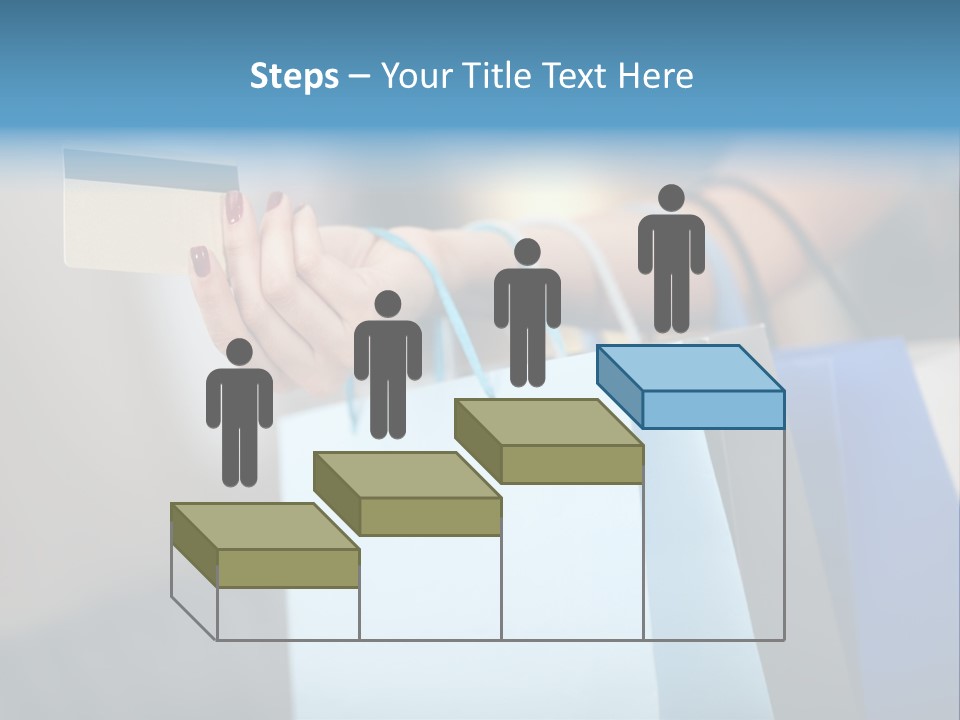 A Woman's Hand Holding A Credit Card And Shopping Bags PowerPoint Template