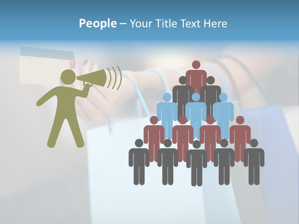 A Woman's Hand Holding A Credit Card And Shopping Bags PowerPoint Template