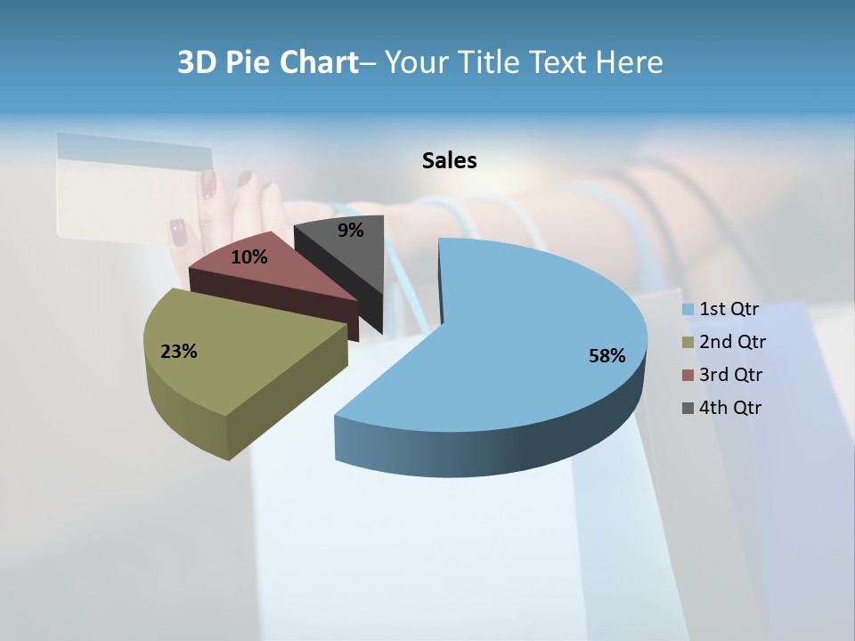 A Woman's Hand Holding A Credit Card And Shopping Bags PowerPoint Template