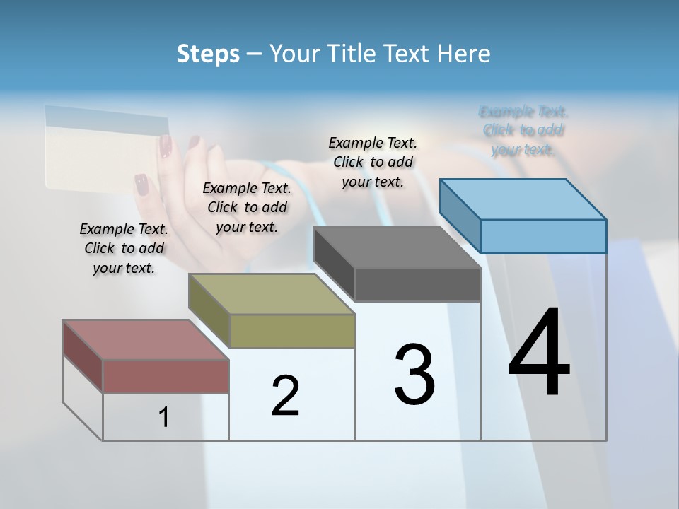 A Woman's Hand Holding A Credit Card And Shopping Bags PowerPoint Template