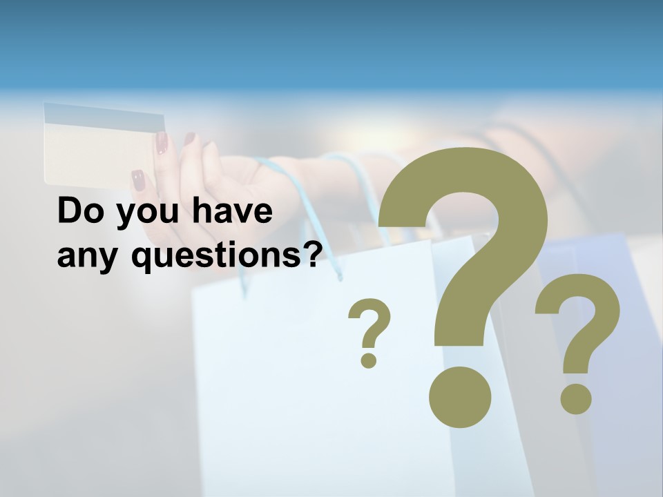 A Woman's Hand Holding A Credit Card And Shopping Bags PowerPoint Template