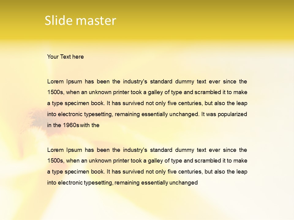 Blooming Tonga Golden PowerPoint Template