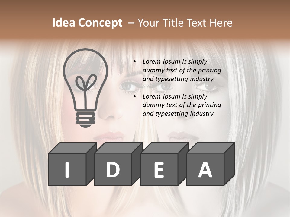 Beautiful Female Blonde Woman PowerPoint Template