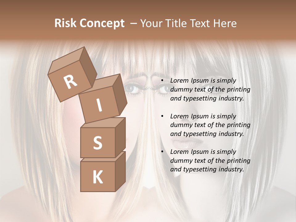 Beautiful Female Blonde Woman PowerPoint Template