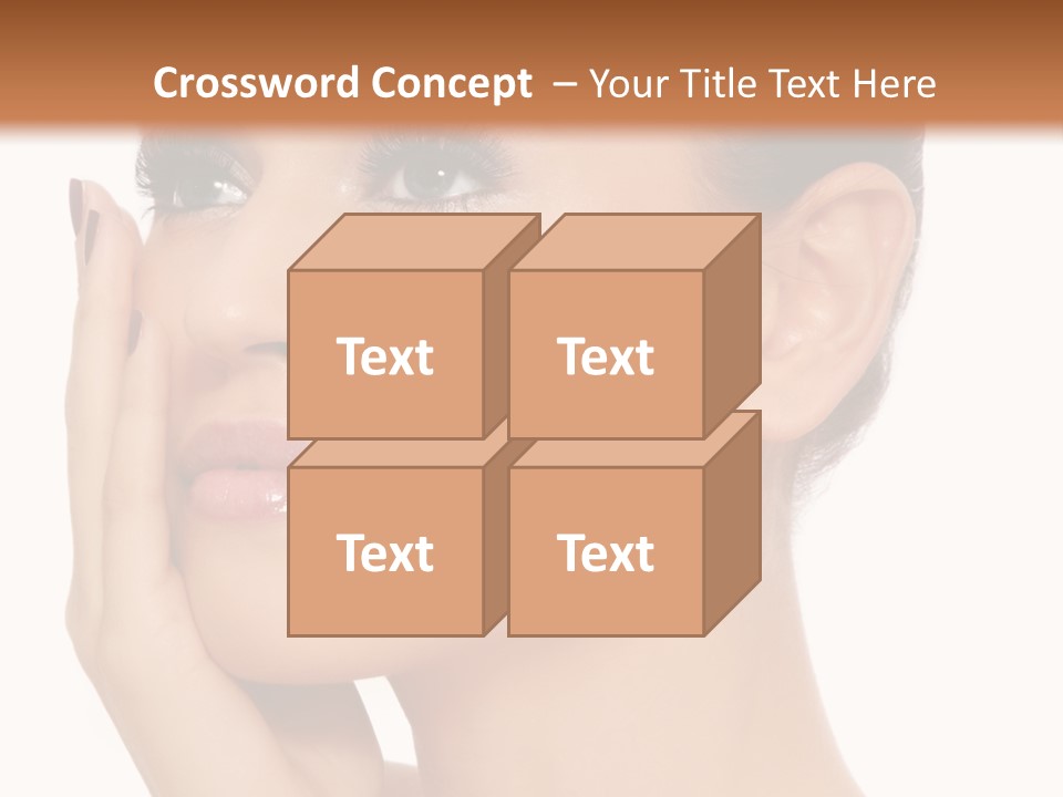 White Background Beautiful Woman PowerPoint Template