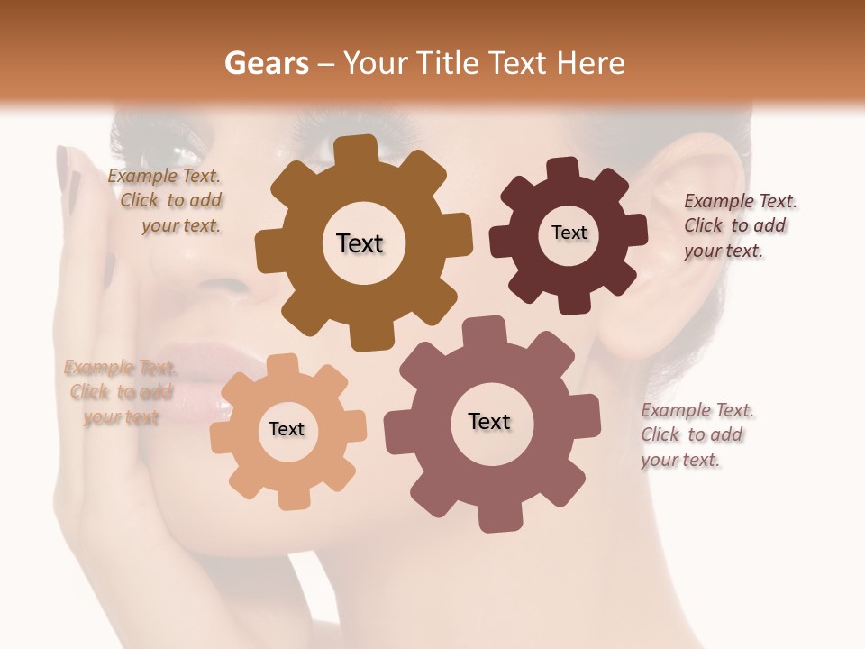 White Background Beautiful Woman PowerPoint Template