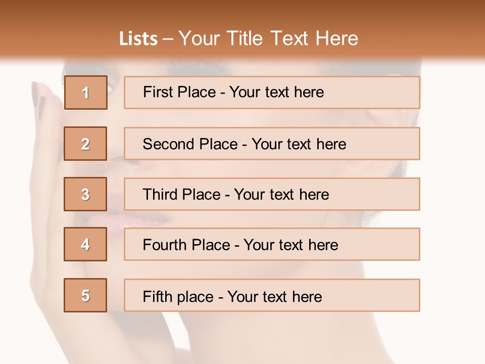 White Background Beautiful Woman PowerPoint Template