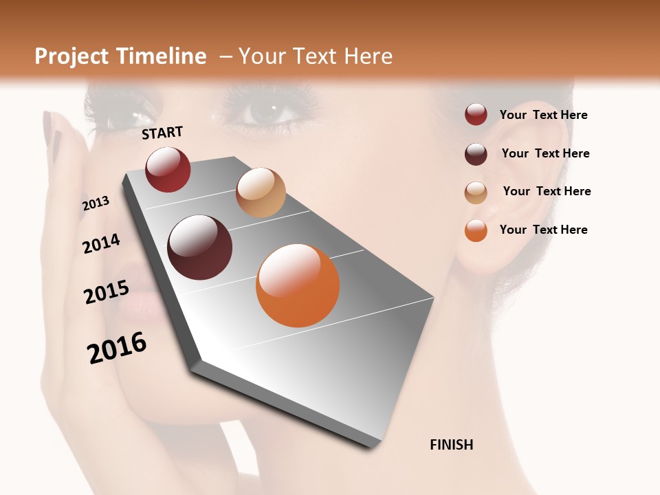 White Background Beautiful Woman PowerPoint Template