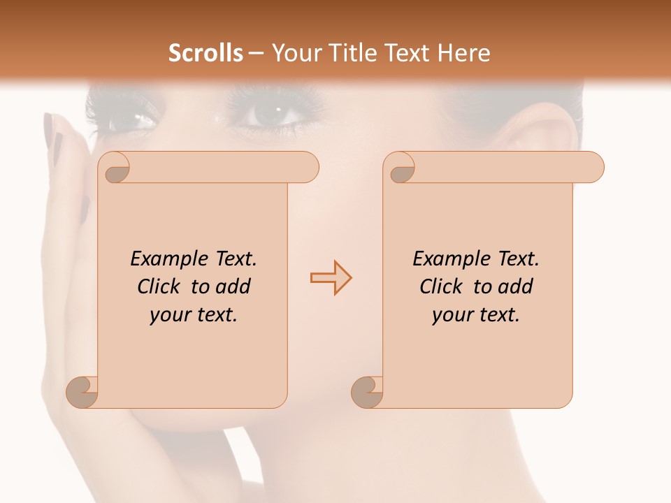 White Background Beautiful Woman PowerPoint Template