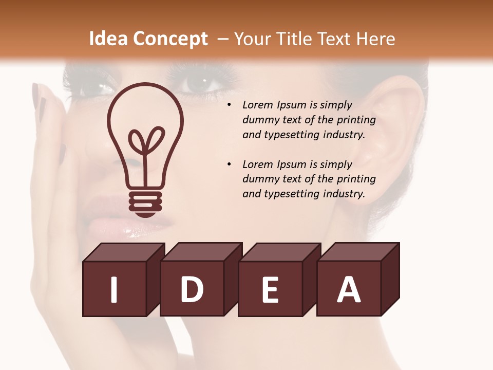 White Background Beautiful Woman PowerPoint Template