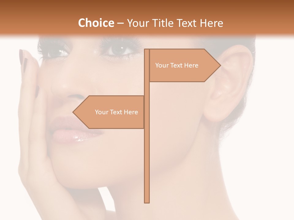 White Background Beautiful Woman PowerPoint Template