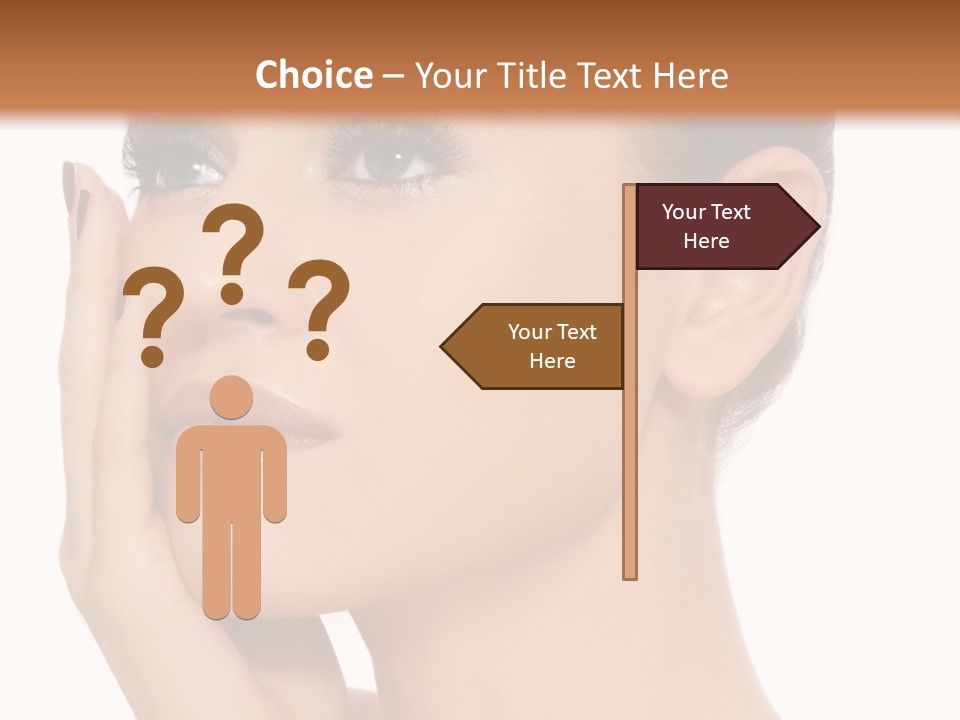 White Background Beautiful Woman PowerPoint Template