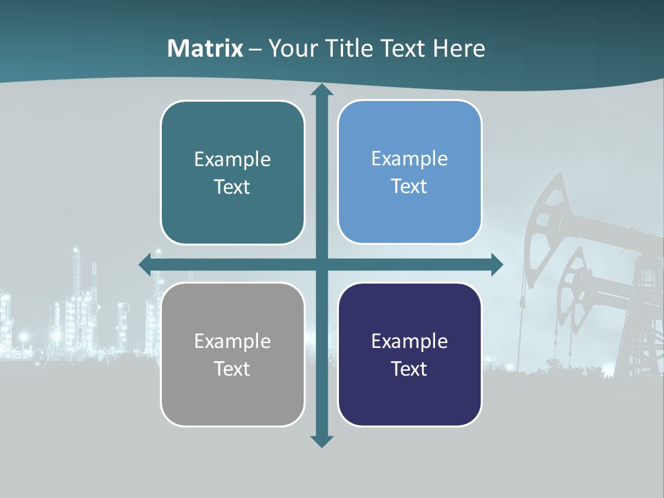 Night Oil Field Pump Jack PowerPoint Template