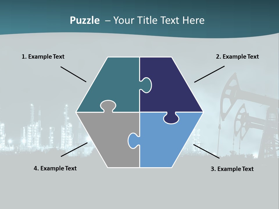 Night Oil Field Pump Jack PowerPoint Template