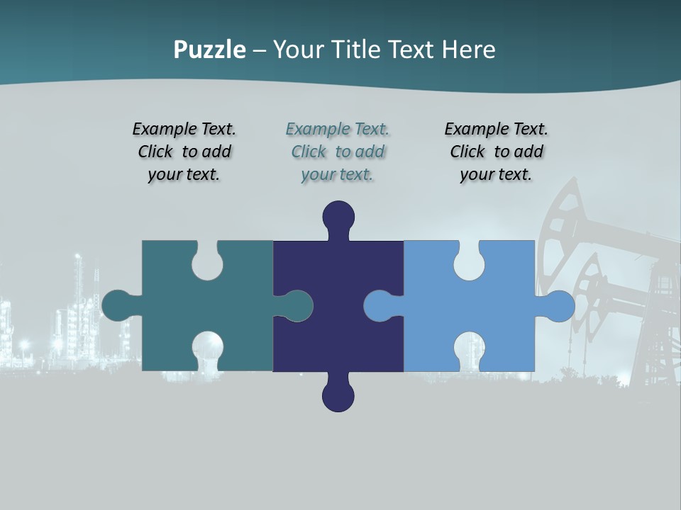 Night Oil Field Pump Jack PowerPoint Template