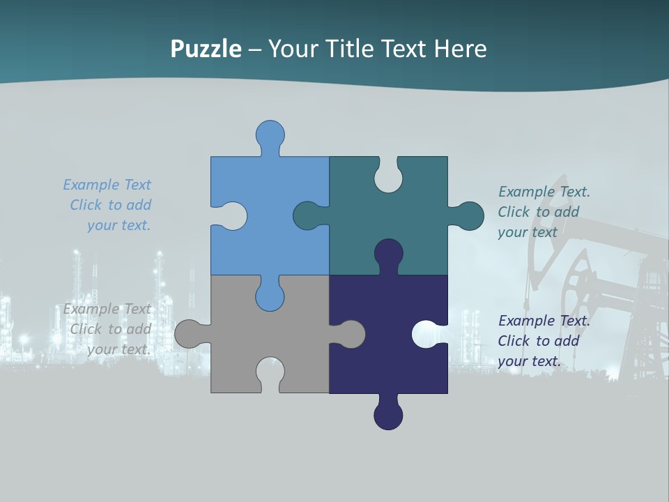Night Oil Field Pump Jack PowerPoint Template