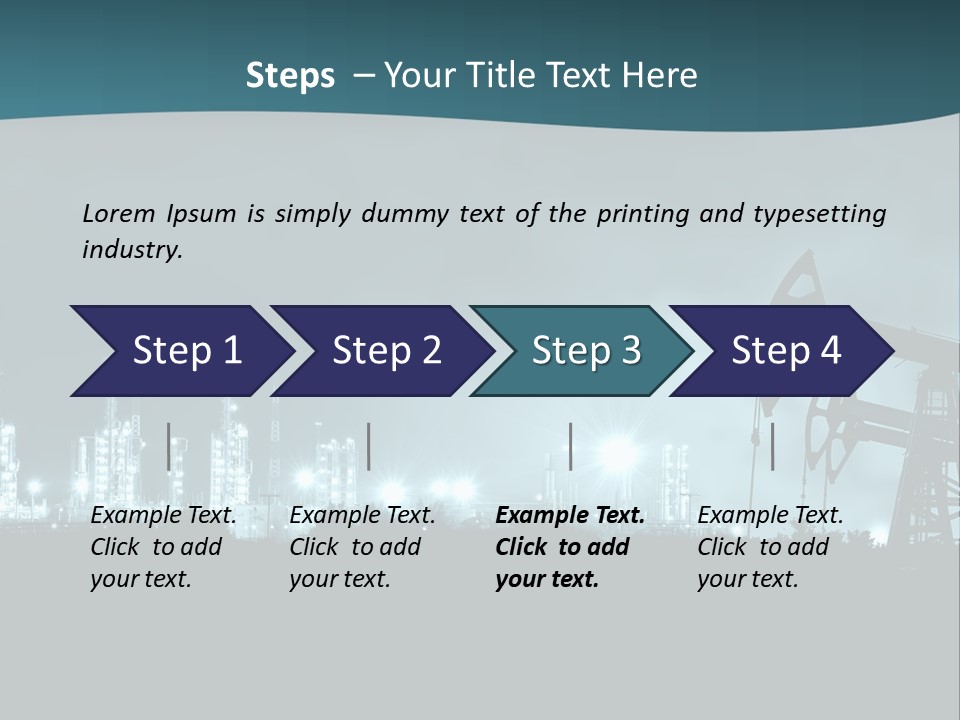 Night Oil Field Pump Jack PowerPoint Template