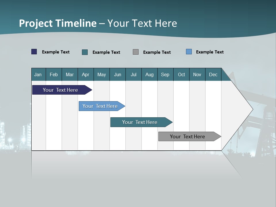 Night Oil Field Pump Jack PowerPoint Template