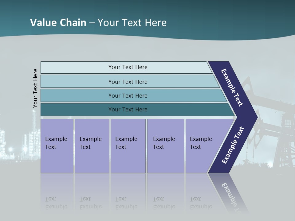 Night Oil Field Pump Jack PowerPoint Template