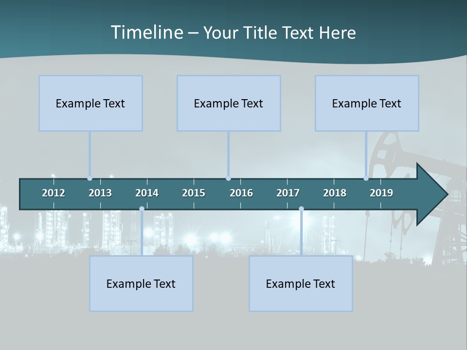 Night Oil Field Pump Jack PowerPoint Template