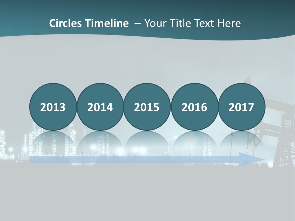 Night Oil Field Pump Jack PowerPoint Template