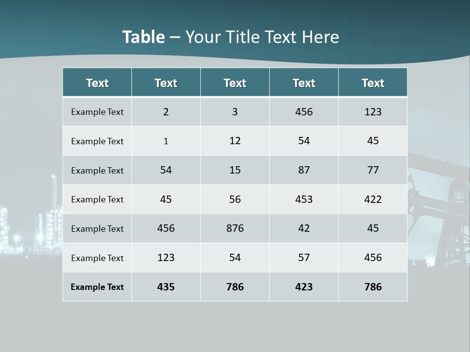 Night Oil Field Pump Jack PowerPoint Template