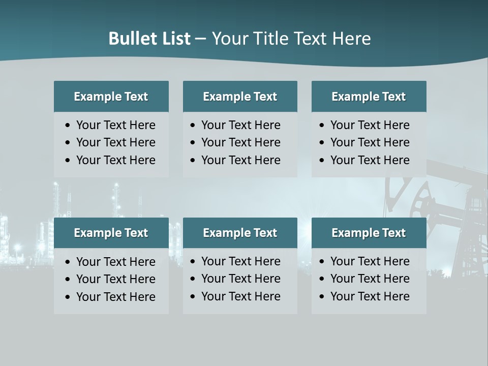 Night Oil Field Pump Jack PowerPoint Template