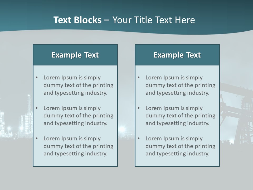Night Oil Field Pump Jack PowerPoint Template